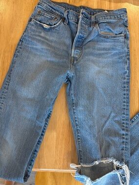 LEVIS Distressed Straight-Leg Jeans